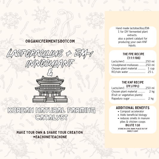 Lactobacillus + EM-1 innoculant & KNF catalyst  (1L)